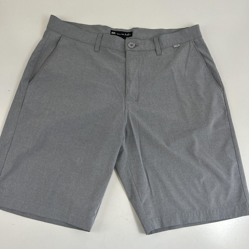 Travis Mathew Shorts Mens 35 Gray‎ Stretch Chino Performance Golf Casual Summer
